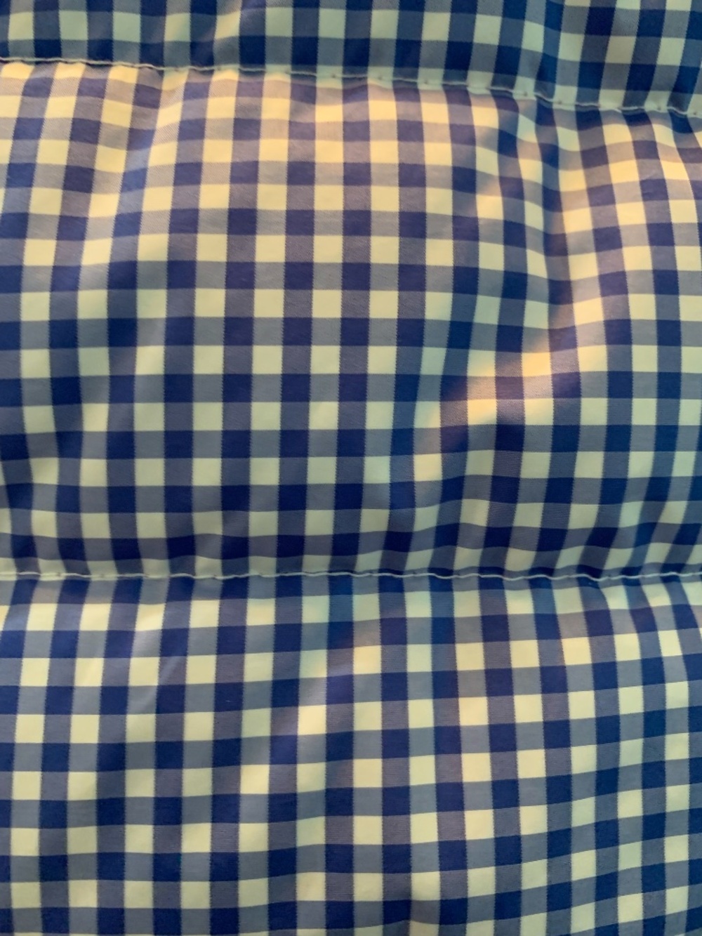 J McLaughlin Violet/Navy Blue Gingham Reversible Down Vest - Picture 4 of 9